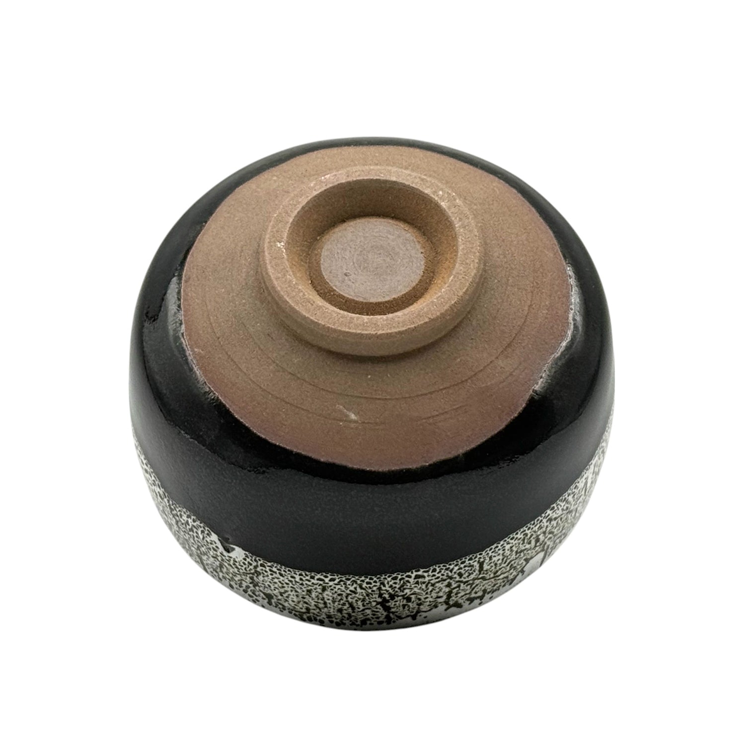 Tenmoku Shirasagashi Black Mino-yaki Chawan - Japanese Matcha Bowl