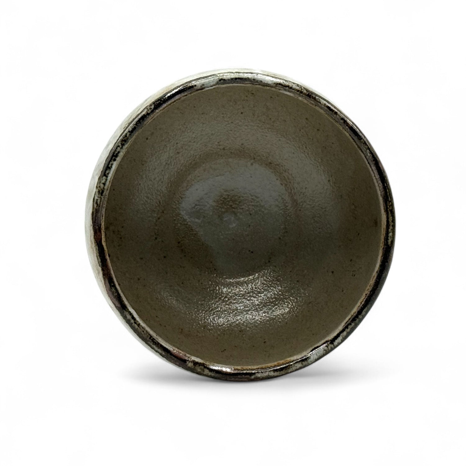 Yumuki Kinone Gray Mino-yaki Chawan - Japanese Matcha Bowl