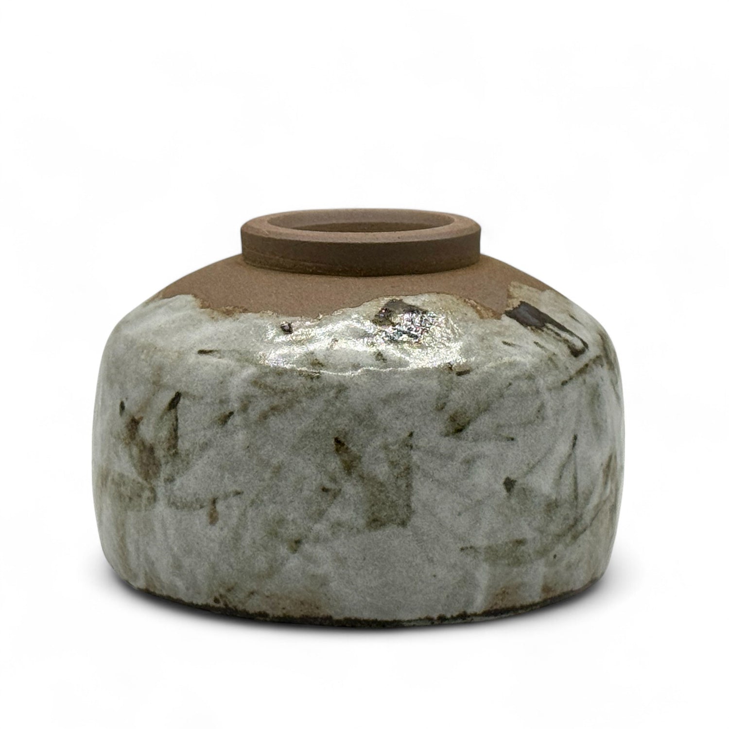 Yumuki Kinone Gray Mino-yaki Chawan - Japanese Matcha Bowl