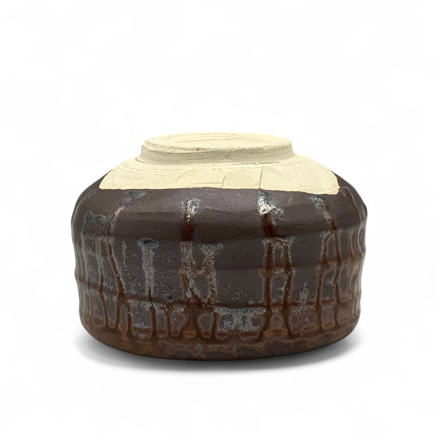 Kaiyu Ash Brown Mino-yaki Chawan - Japanese Matcha Bowl