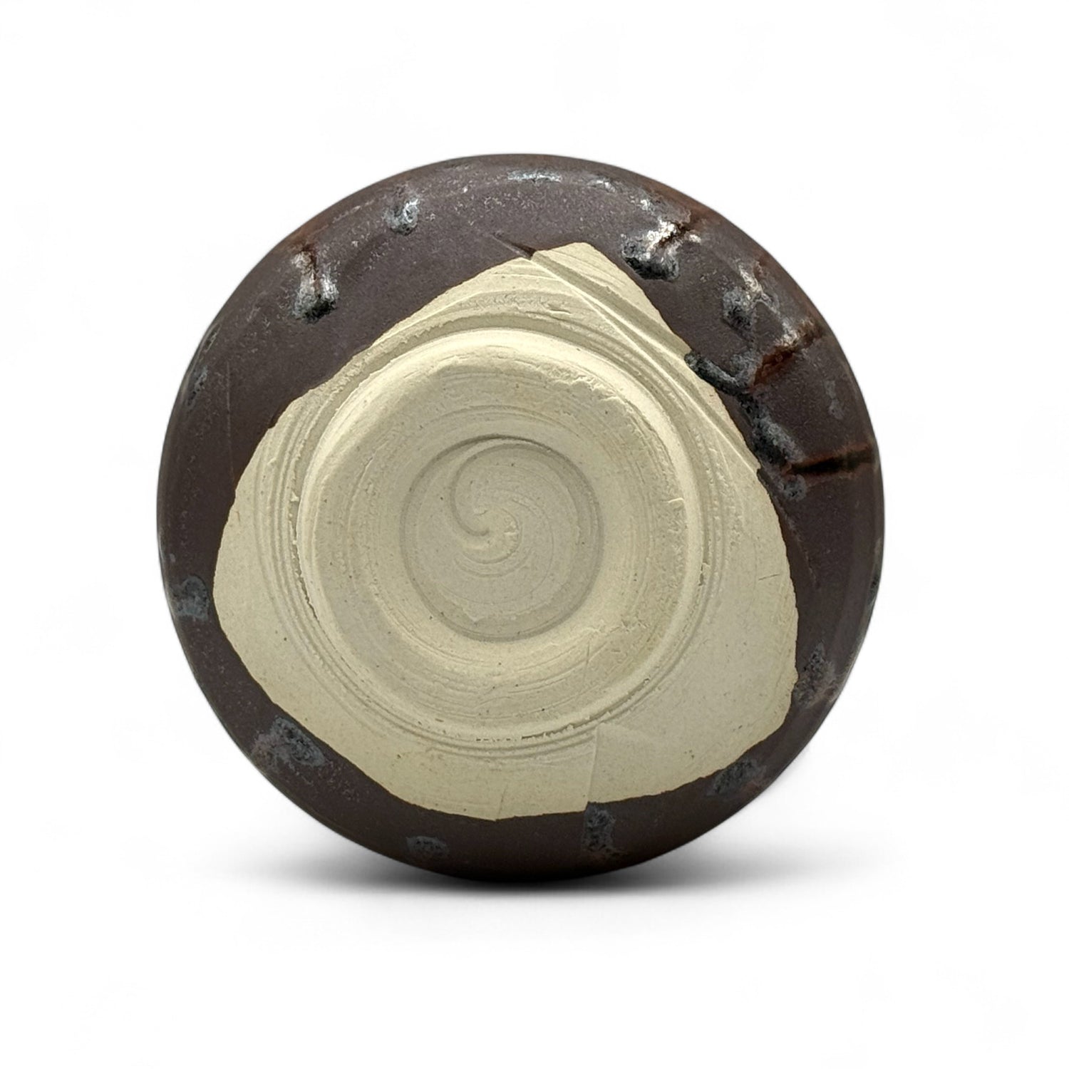 Kaiyu Ash Brown Mino-yaki Chawan - Japanese Matcha Bowl