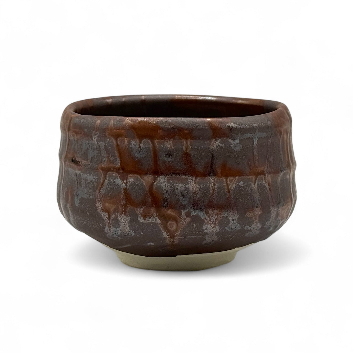 Kaiyu Ash Brown Mino-yaki Chawan - Japanese Matcha Bowl