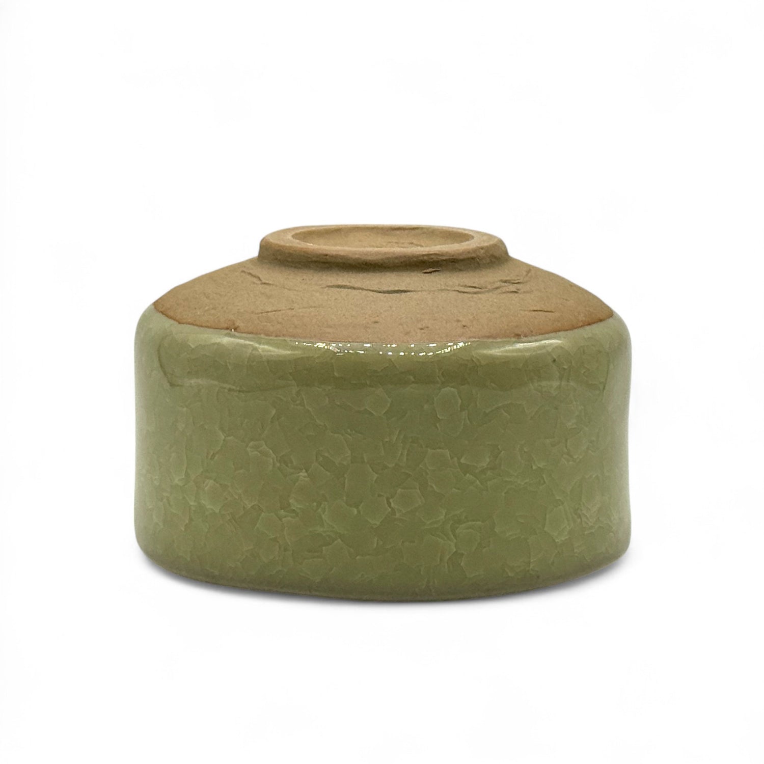Kanyu Green Celadon Glaze Mino-yaki Chawan - Japanese Matcha Bowl