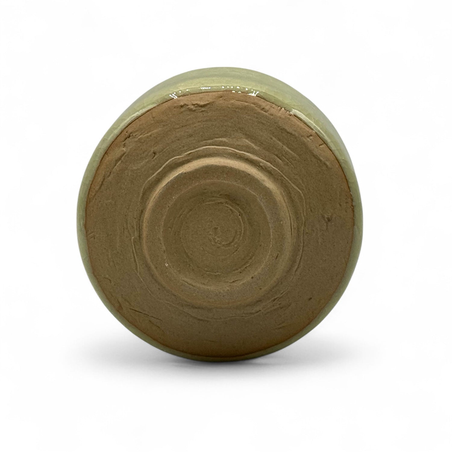 Kanyu Green Celadon Glaze Mino-yaki Chawan - Japanese Matcha Bowl