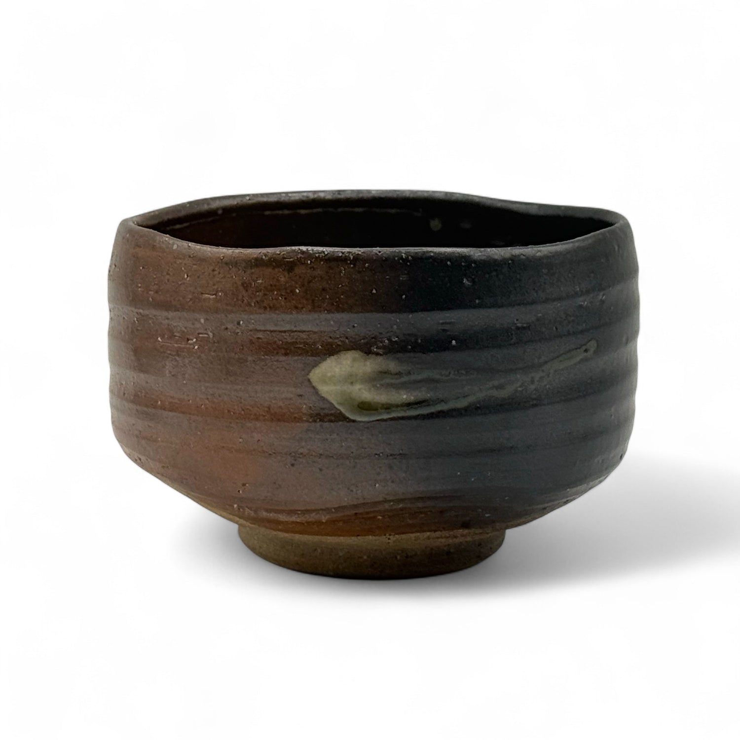 Kuro Fuki Bizen Brown Mino-yaki Chawan - Japanese Matcha Bowl
