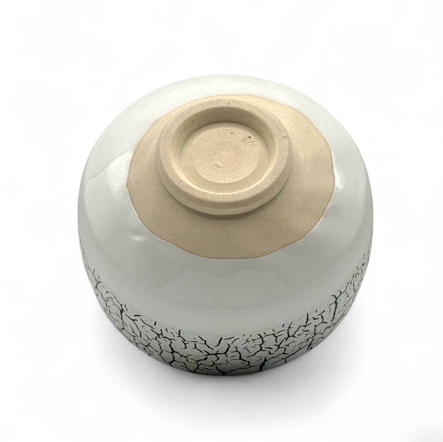 Tenmoku Shirasagashi White Mino-yaki Chawan - Japanese Matcha Bowl
