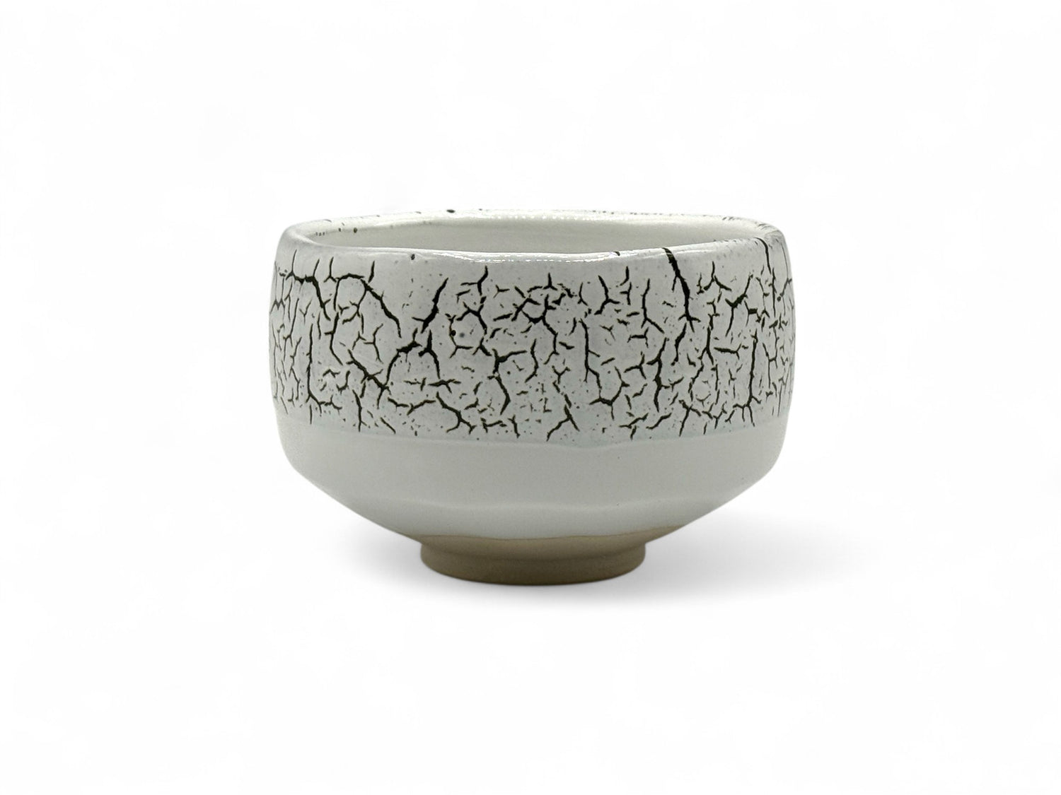 Tenmoku Shirasagashi White Mino-yaki Chawan - Japanese Matcha Bowl