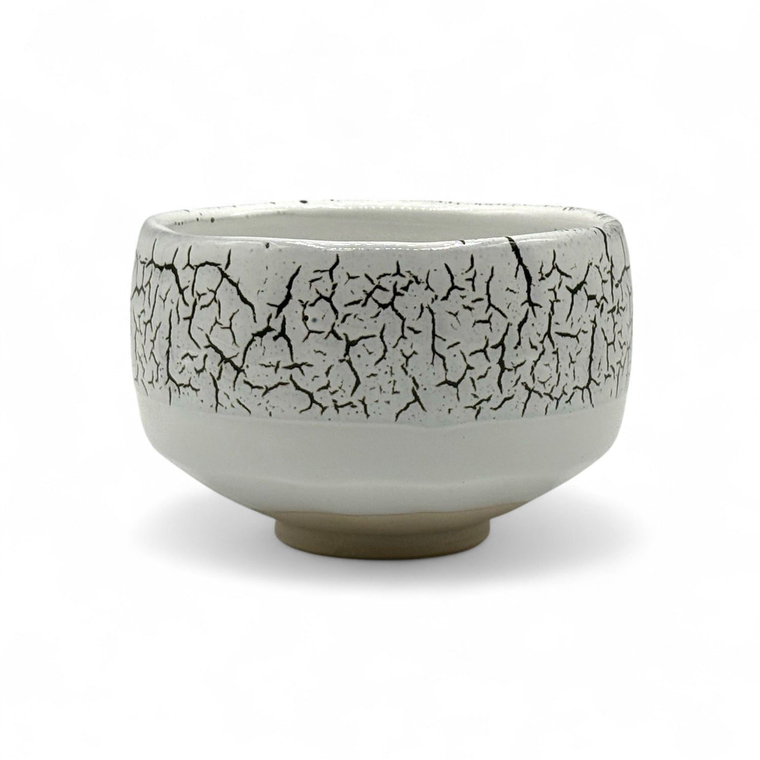 Tenmoku Shirasagashi White Mino-yaki Chawan - Japanese Matcha Bowl