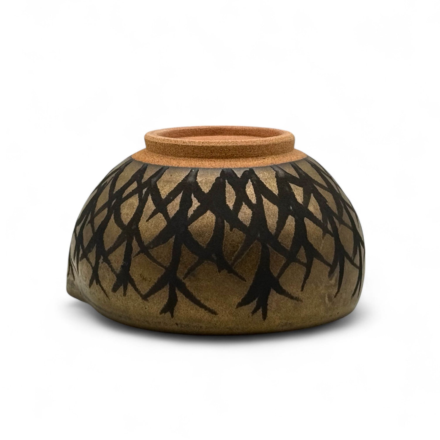 Kogane no Kusa Gold Mino-yaki Kataguchi Chawan by Masamura - Japanese Matcha Bowl