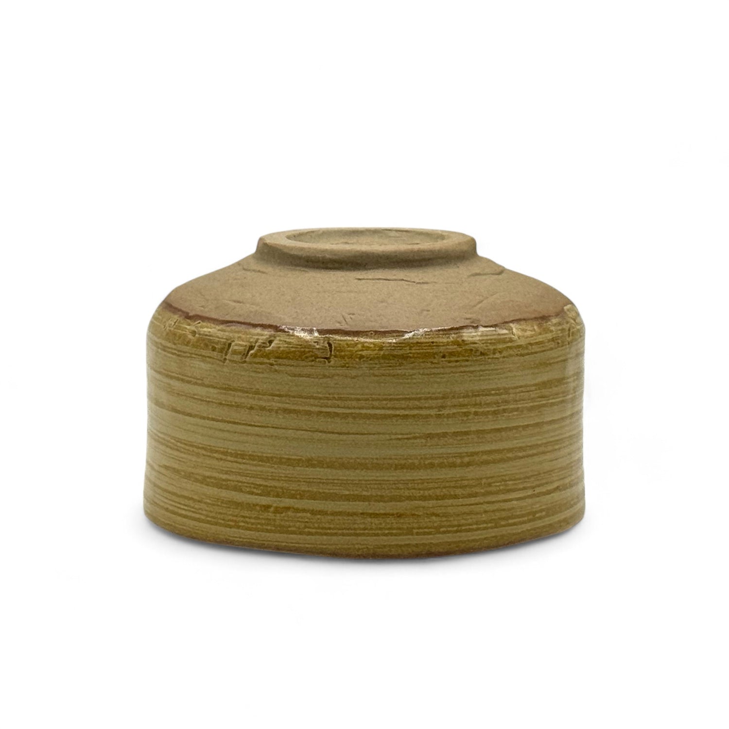 Kizeto Brush Yellow Mino-yaki Chawan - Japanese Matcha Bowl