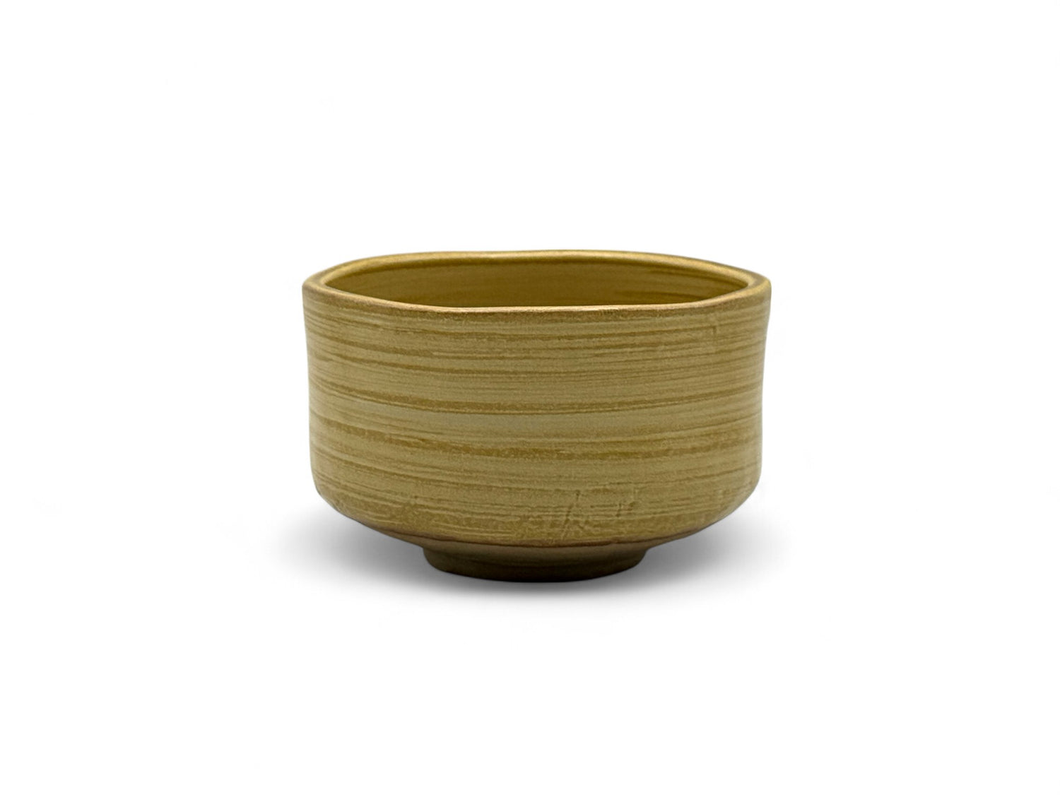 Kizeto Brush Yellow Mino-yaki Chawan - Japanese Matcha Bowl