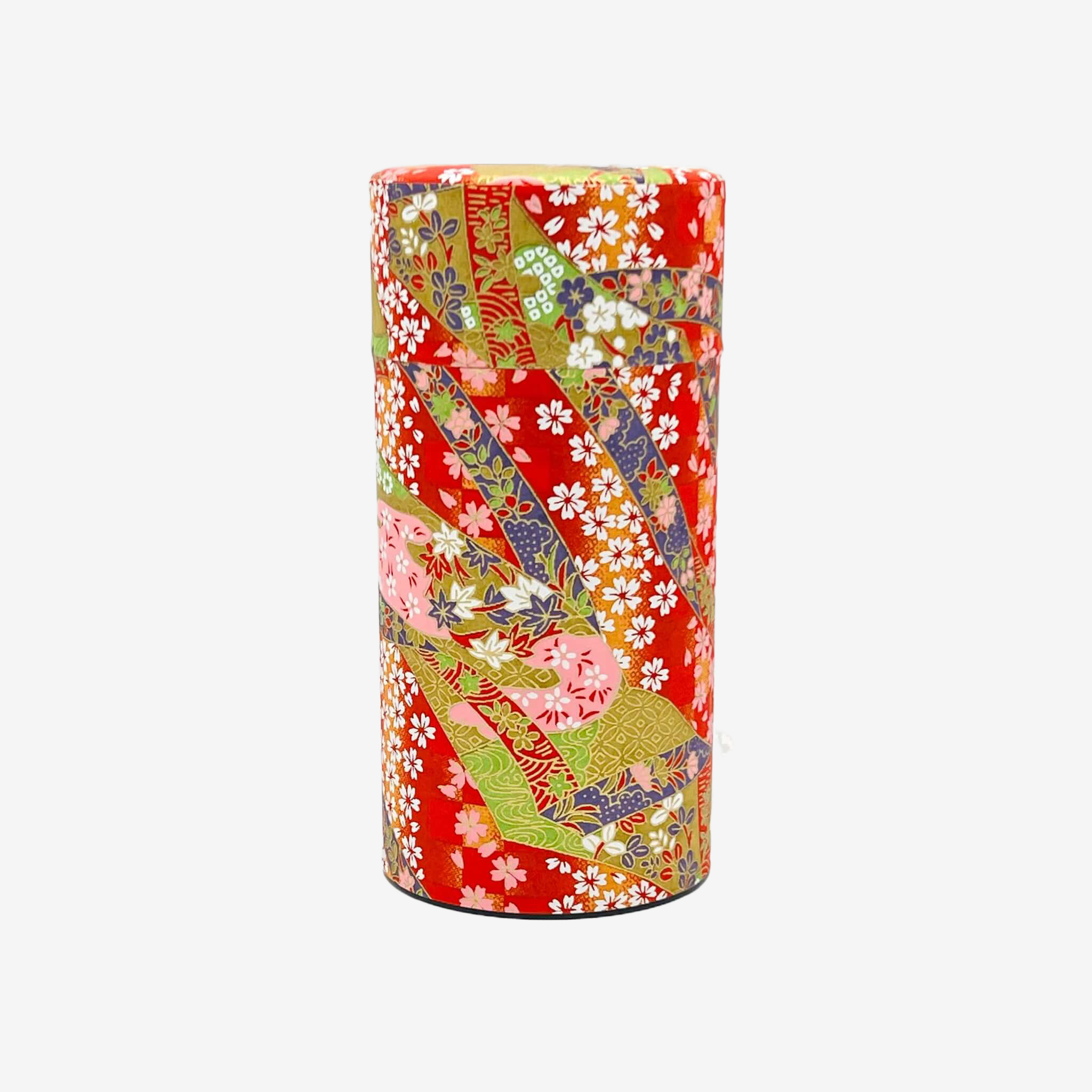Oiwai Red Washi Paper Wrapped Tea Canister - Japanese Chazutsu Teaware Inoue Tea