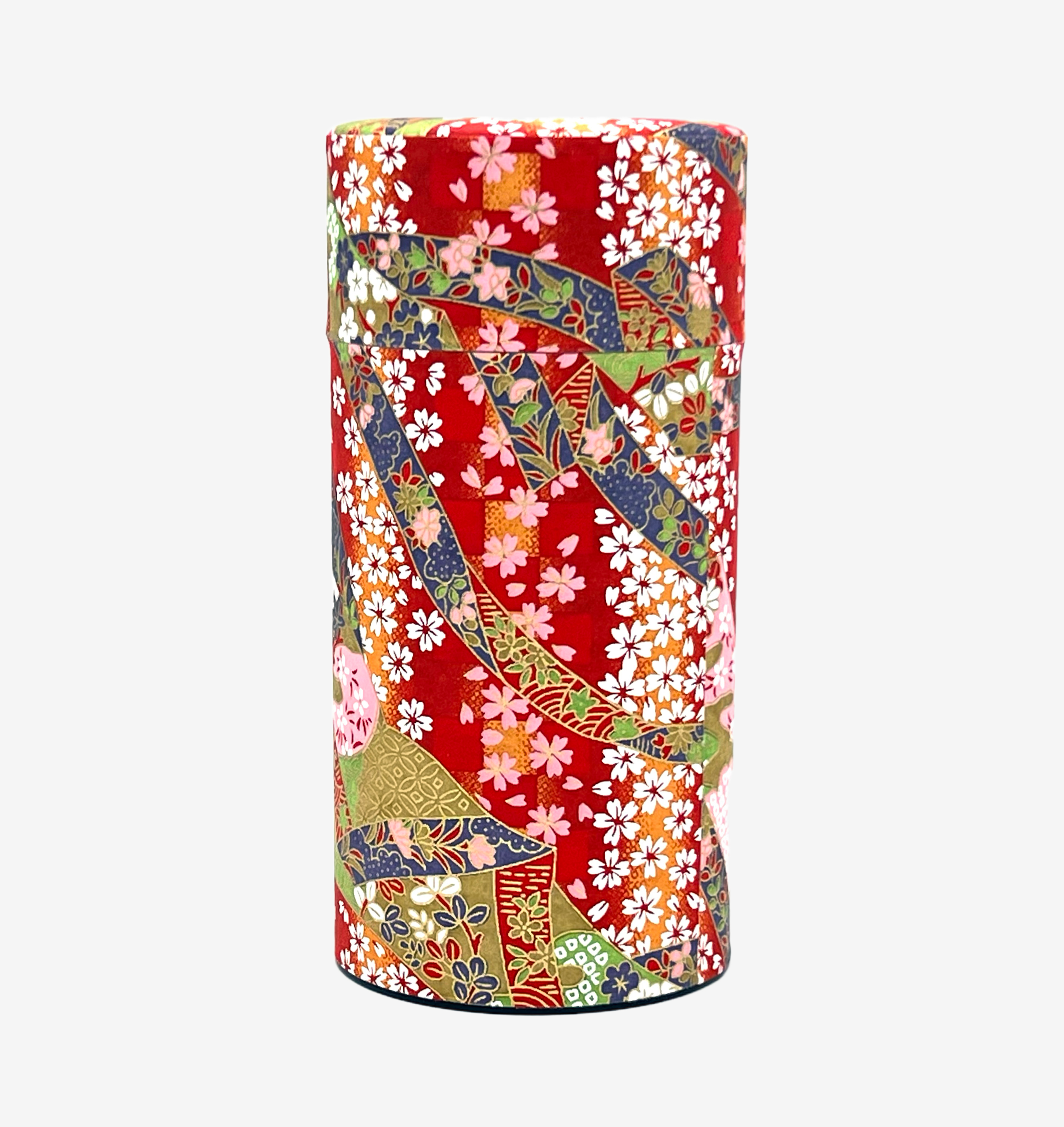 Oiwai Red Washi Paper Wrapped Tea Canister - Japanese Chazutsu Teaware Inoue Tea
