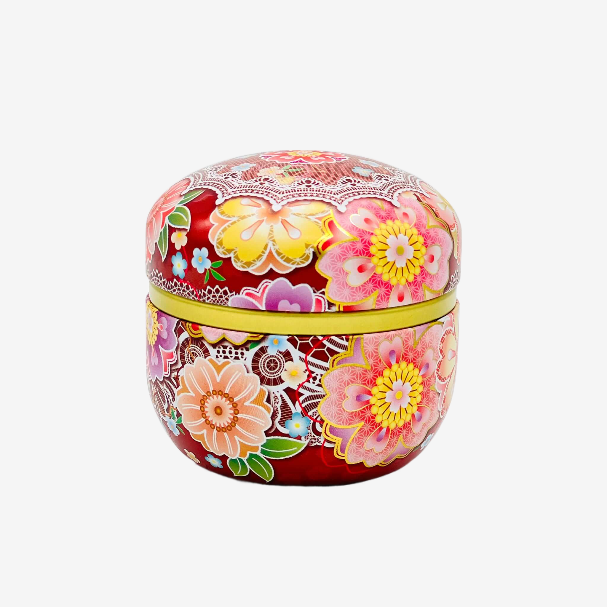 Autumn Hana Metal Tea Canister - Japanese Chazutsu Teaware Inoue Tea