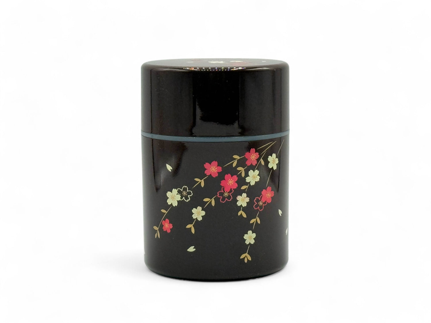 Tame  Flower Hana Brown Lacquered Resin Tea Canister - Japanese Chazutsu
