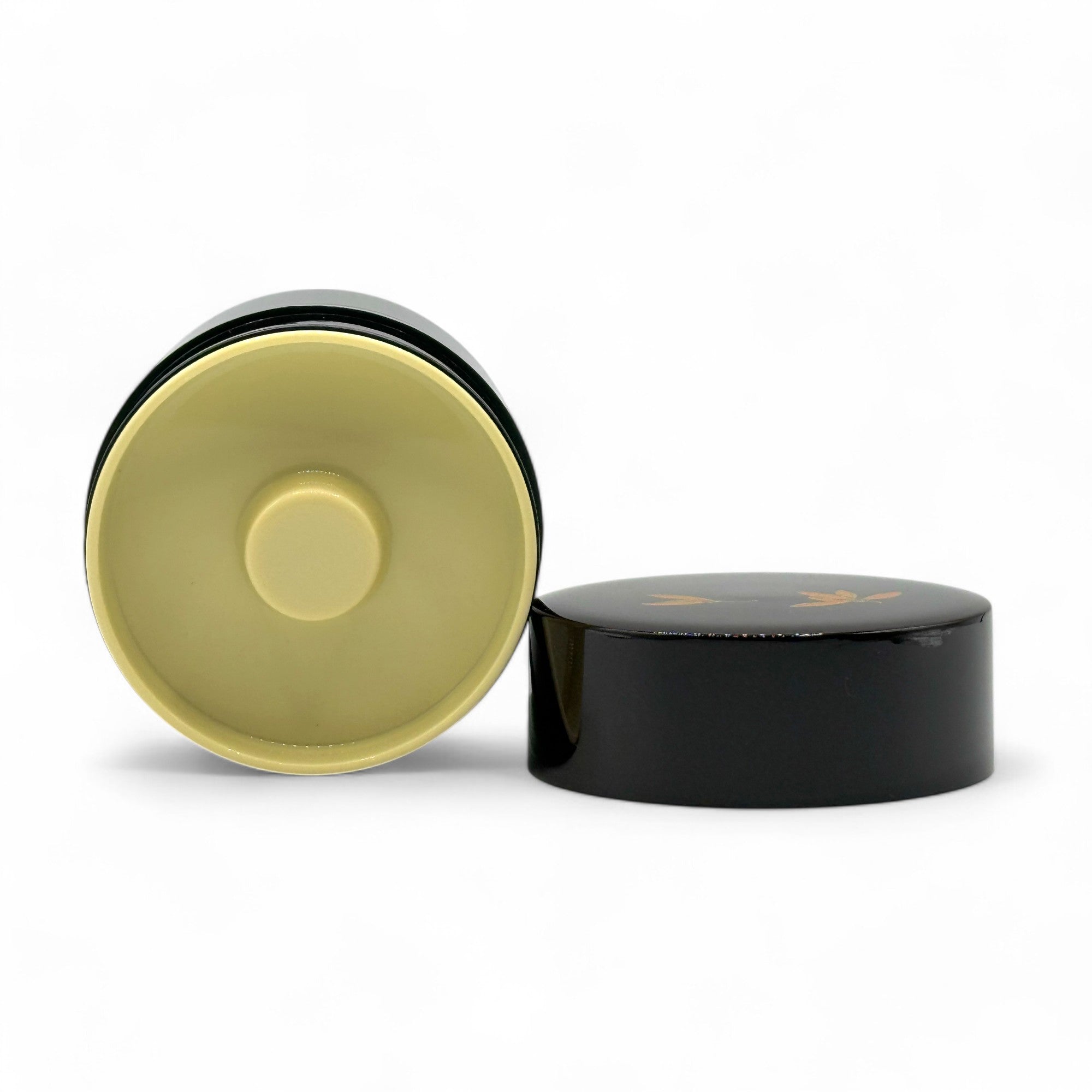 Tame Golden Leaf Brown Resin Lacquered Tea Canister - Japanese Chazutsu