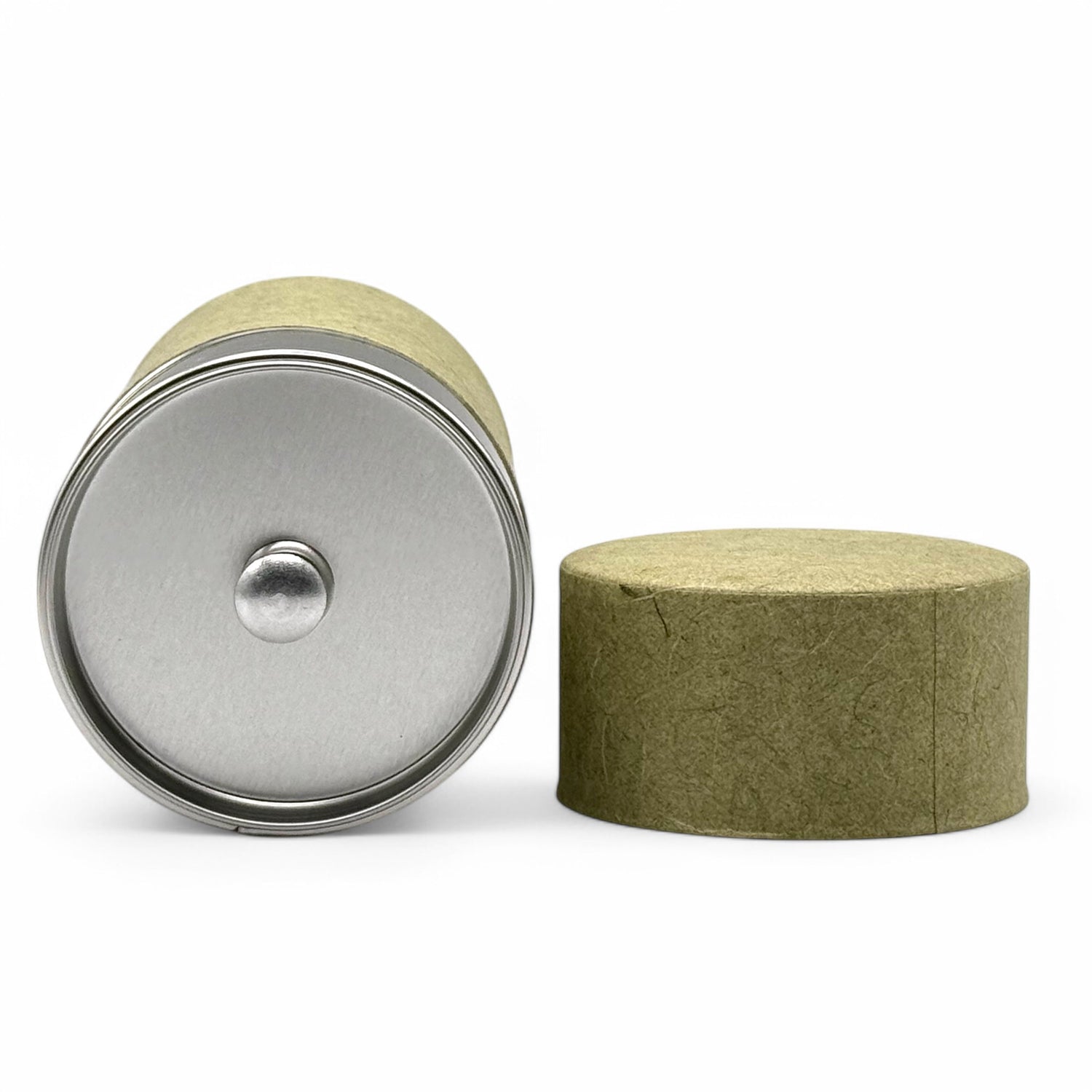 Mori Green Washi Paper Wrapped Tea Canister (L) - Japanese Chazutsu