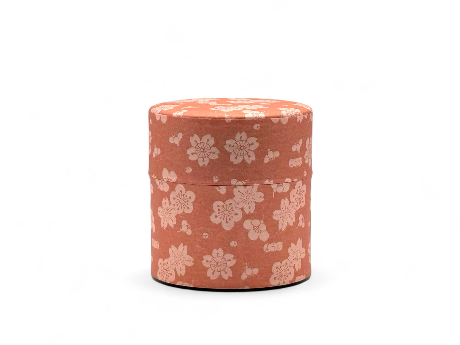 Sakuraume Cherry Blossom Pink Washi Paper Wrapped Tea Canister (S) - Japanese Chazutsu
