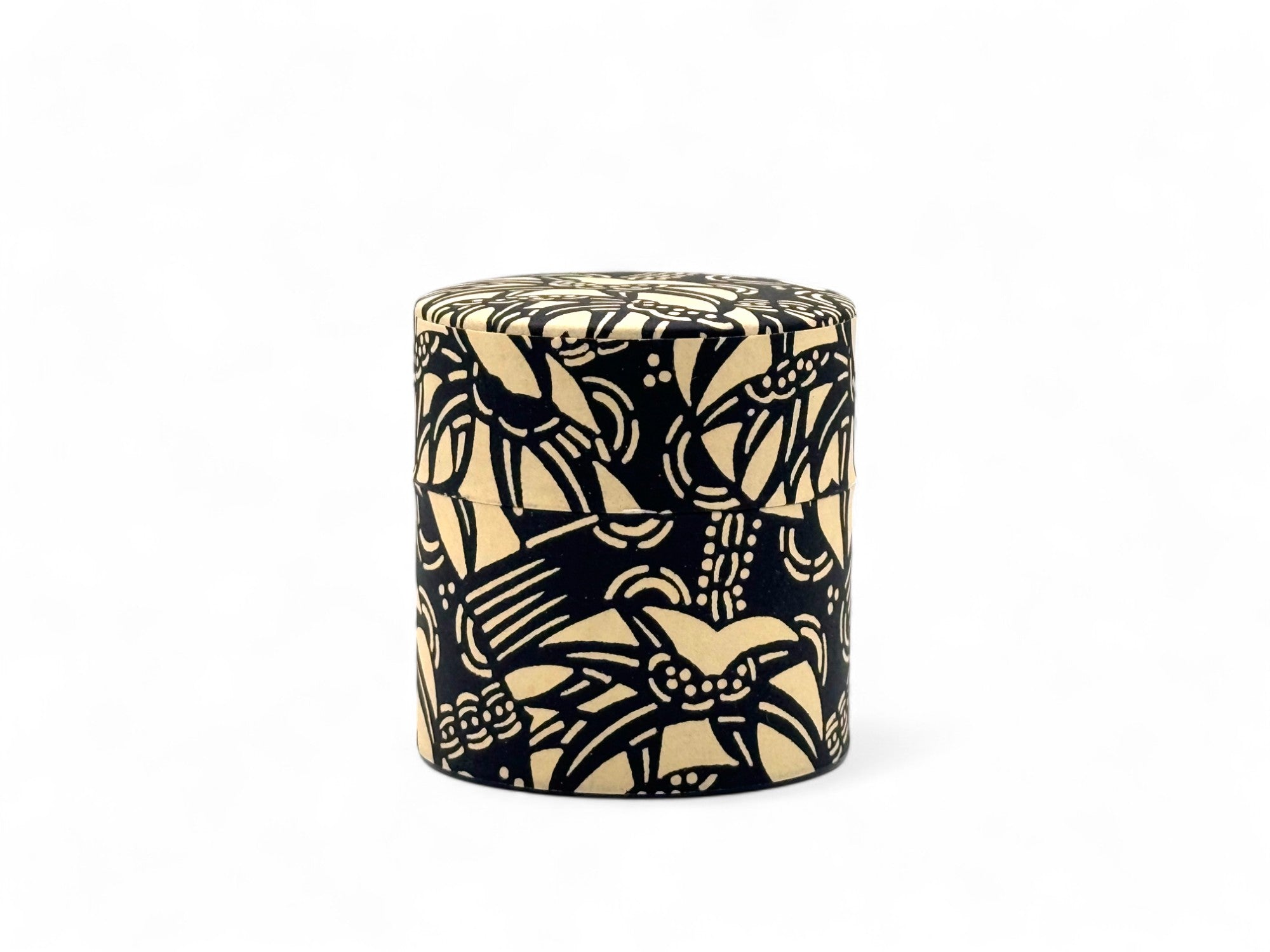 Han Black Washi Paper Wrapped Tea Canister (S) - Japanese Chazutsu