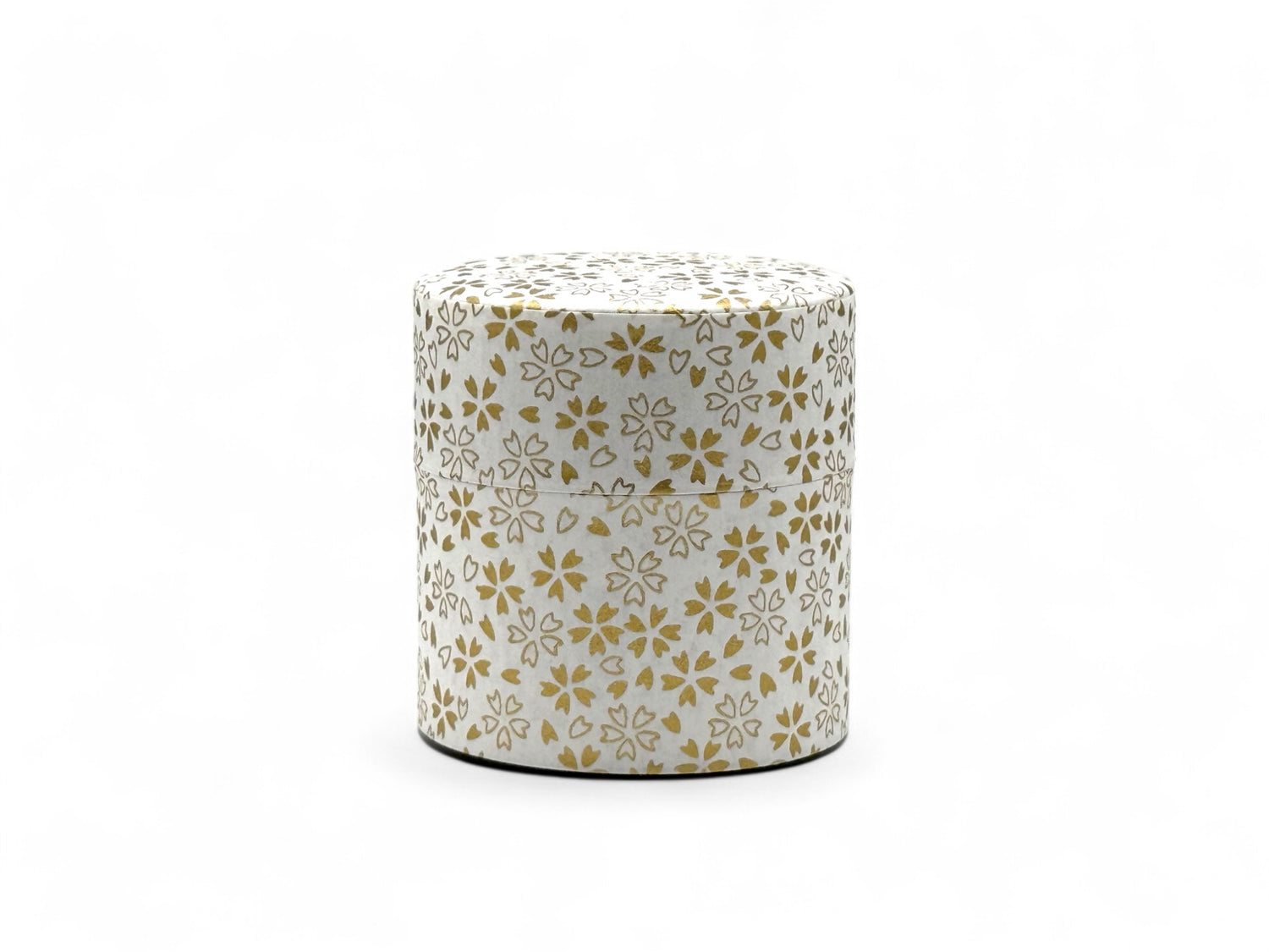 Kenran Hana White Washi Paper Wrapped Tea Canister (S) - Japanese Chazutsu