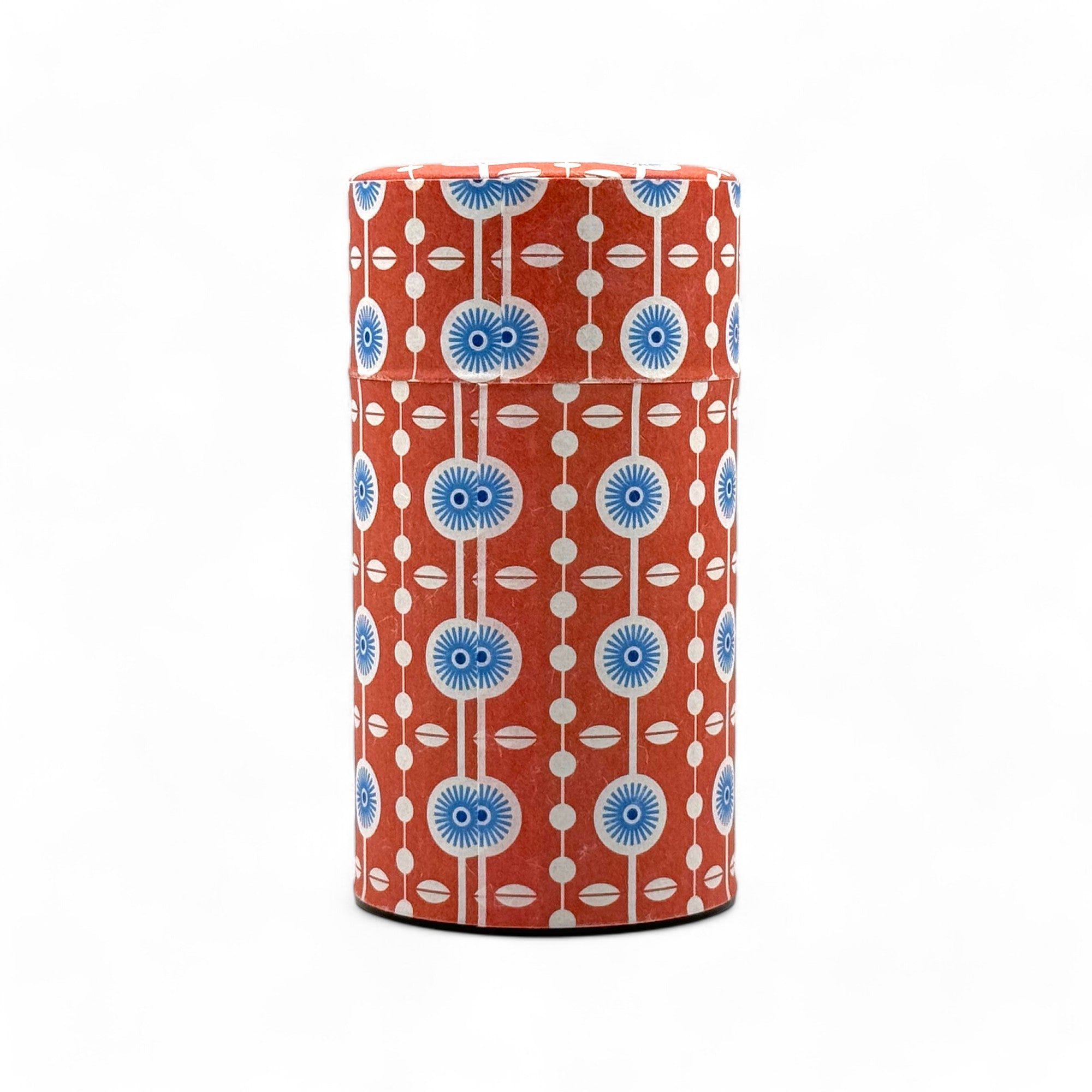 Kururi Red Washi Paper Wrapped Tea Canister (L) - Japanese Chazutsu