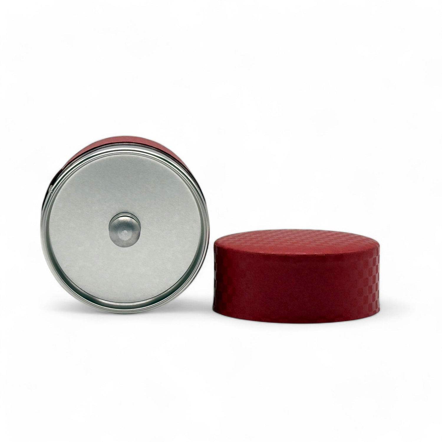 Ichimatsu Checkered Red Washi Paper Wrapped Tea Canister (S) - Japanese Chazutsu