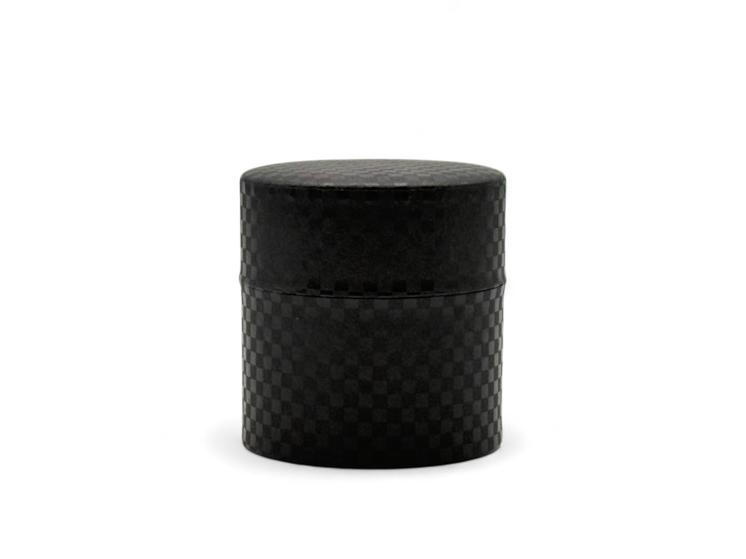 Ichimatsu Checkered Black Washi Paper Wrapped Tea Canister (S) - Japanese Chazutsu