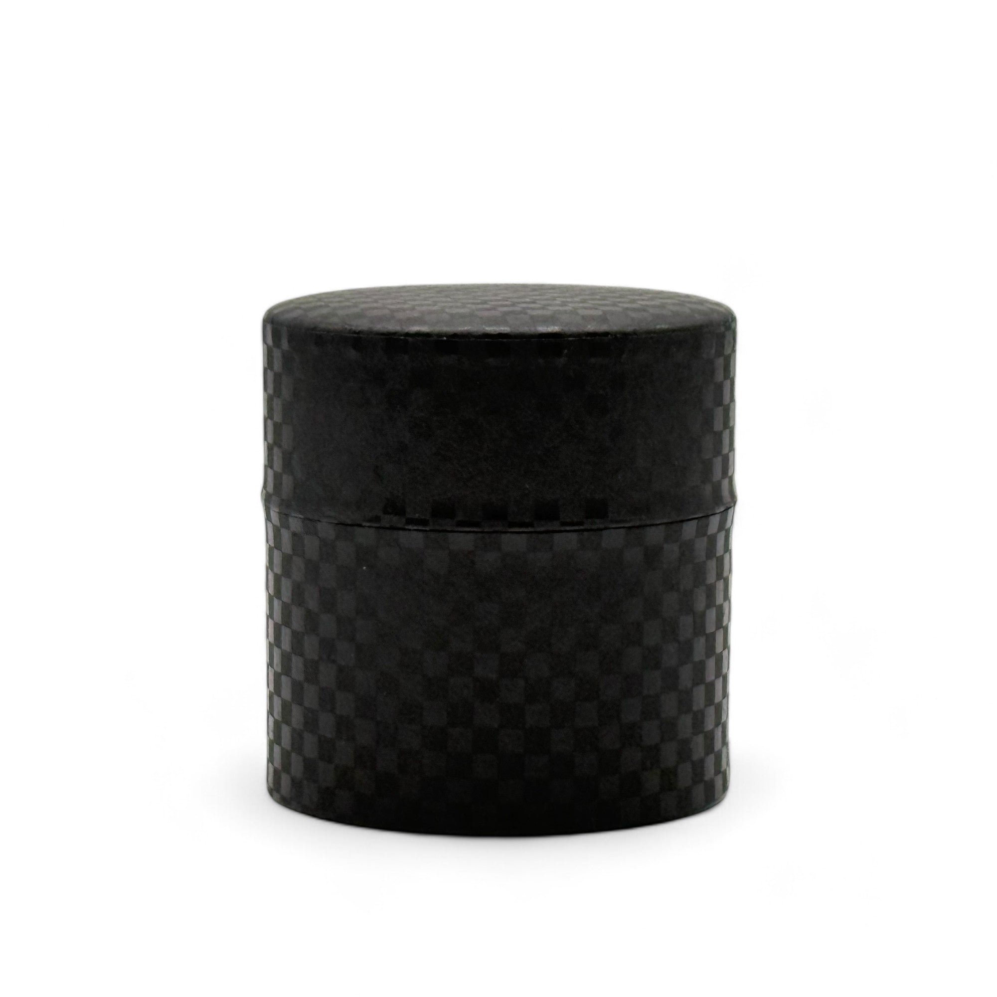 Ichimatsu Checkered Black Washi Paper Wrapped Tea Canister (S) - Japanese Chazutsu