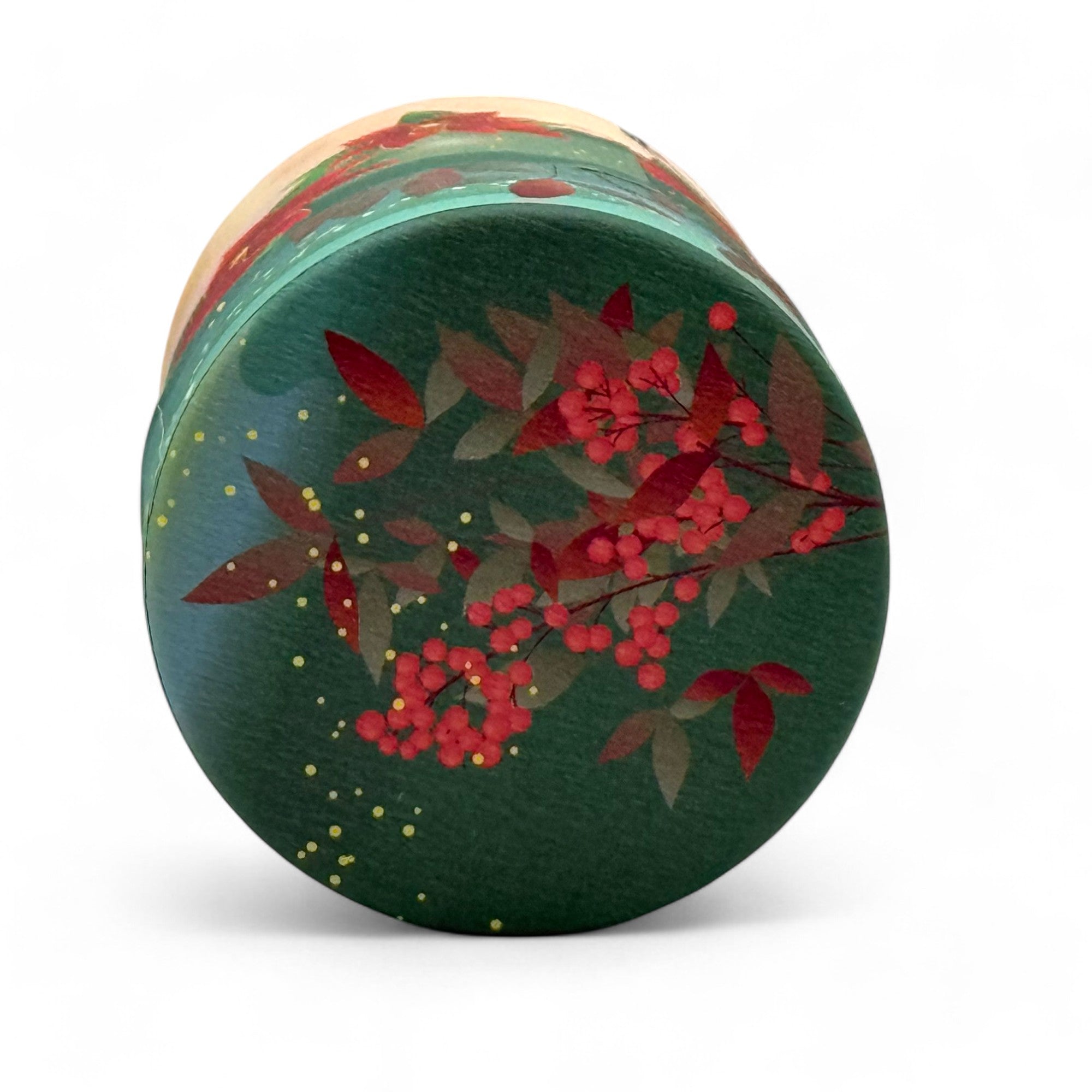 Shizukan Nanten Green Mt. Fuji Series Washi Paper Wrapped Tea Canister (S) - Japanese Chazutsu