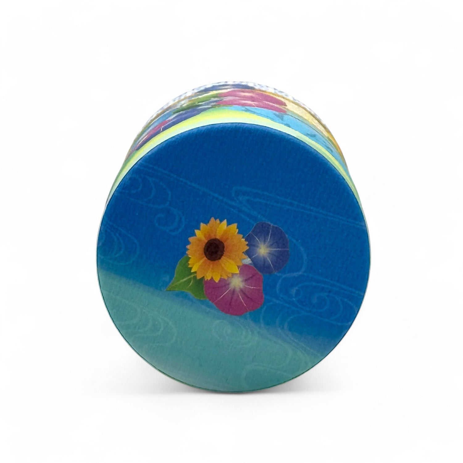 Shizukan Asago Blue Mt. Fuji Series Washi Paper Wrapped Tea Canister (S) - Japanese Chazutsu