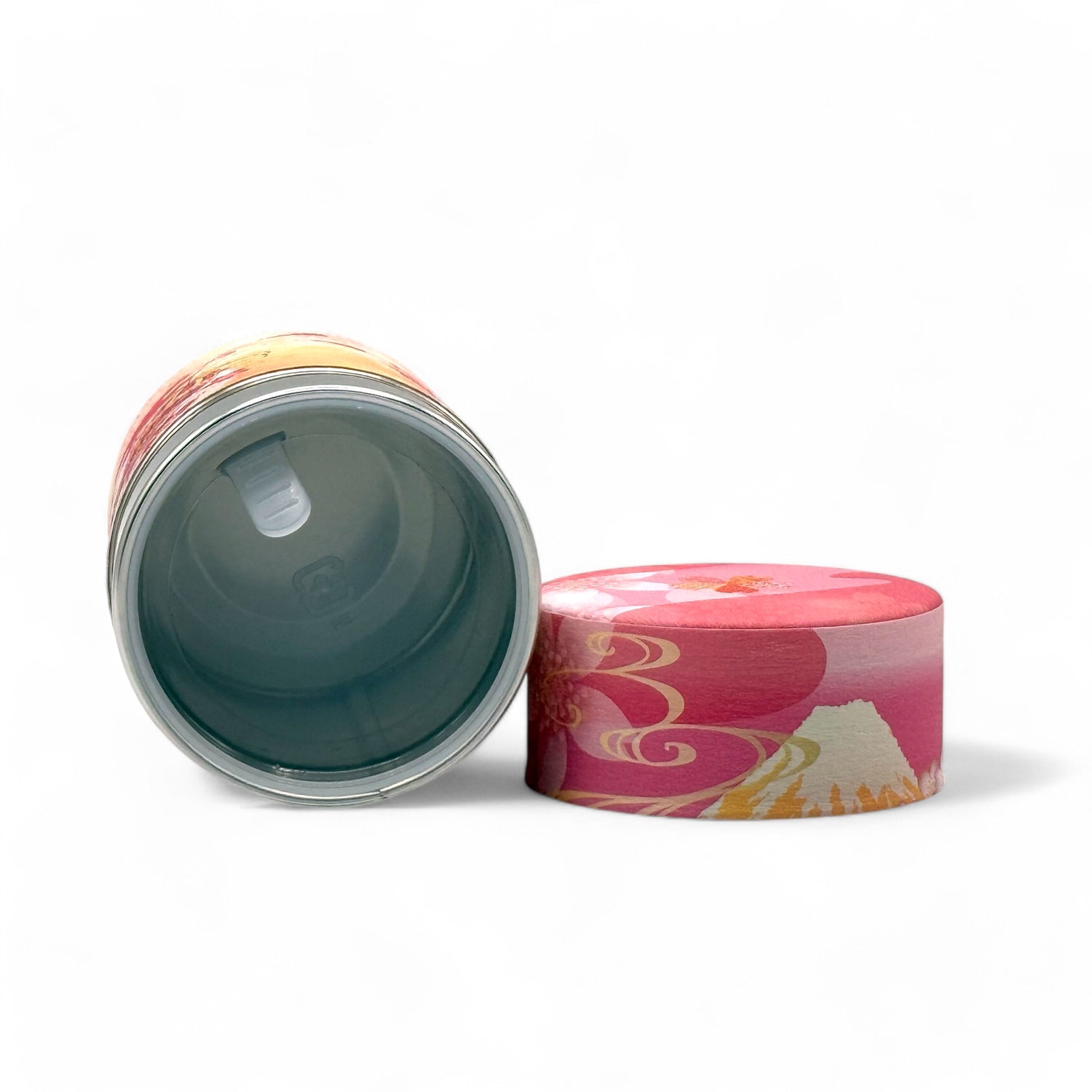 Shizukan Sakura Pink Blossom Mt. Fuji Series Washi Paper Wrapped Tea Canister (S) - Japanese Chazutsu