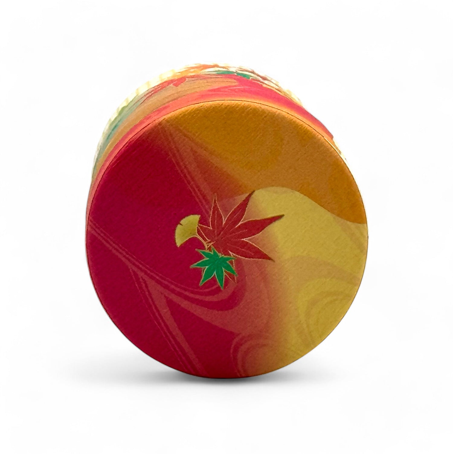 Shizukan Momiji Orange Mt. Fuji Series Washi Paper Wrapped Tea Canister (S) - Japanese Chazutsu