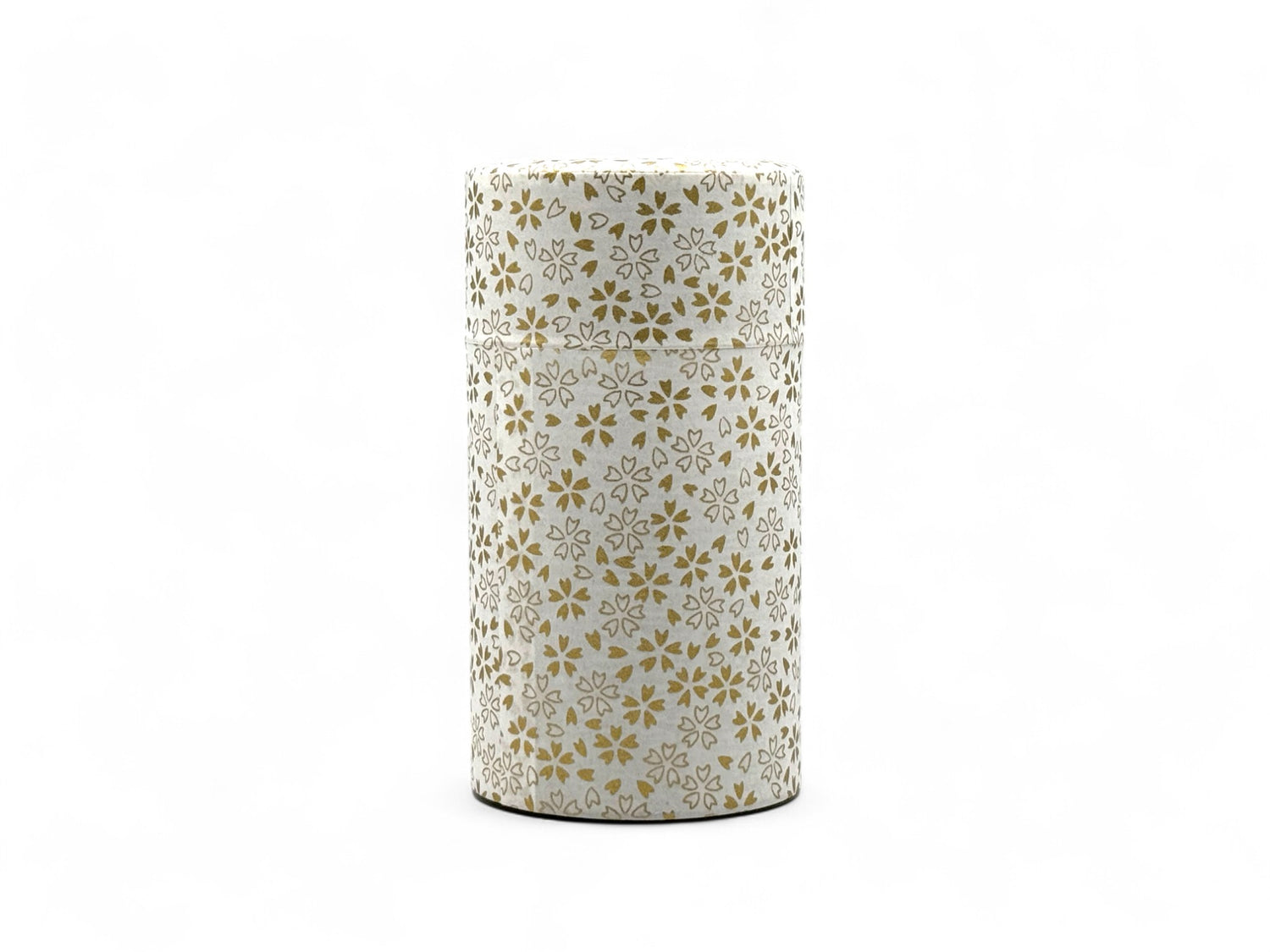 Kenran Hana White Washi Paper Wrapped Tea Canister (L) - Japanese Chazutsu