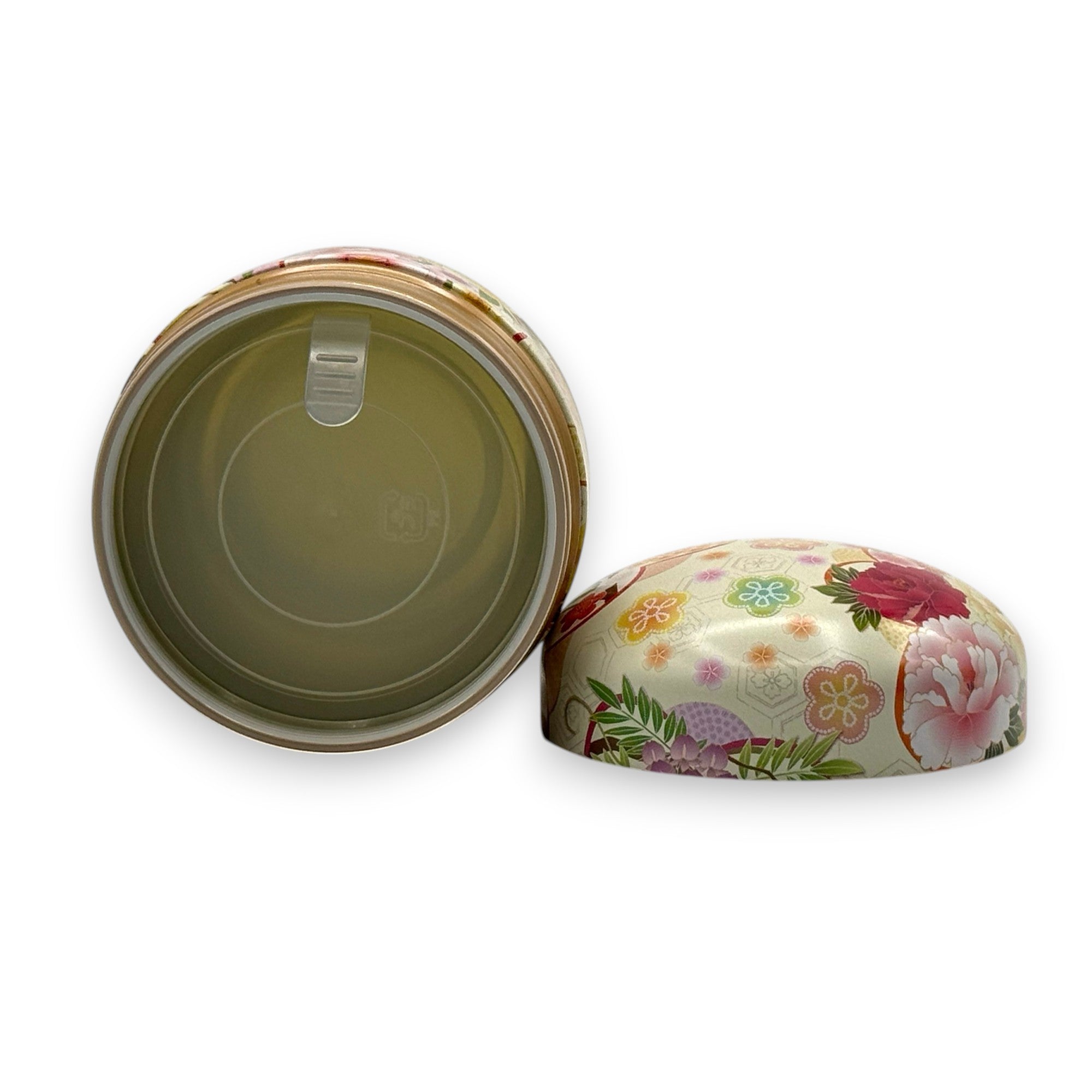 Dento Hana Red Metal Tea Canister - Japanese Chazutsu