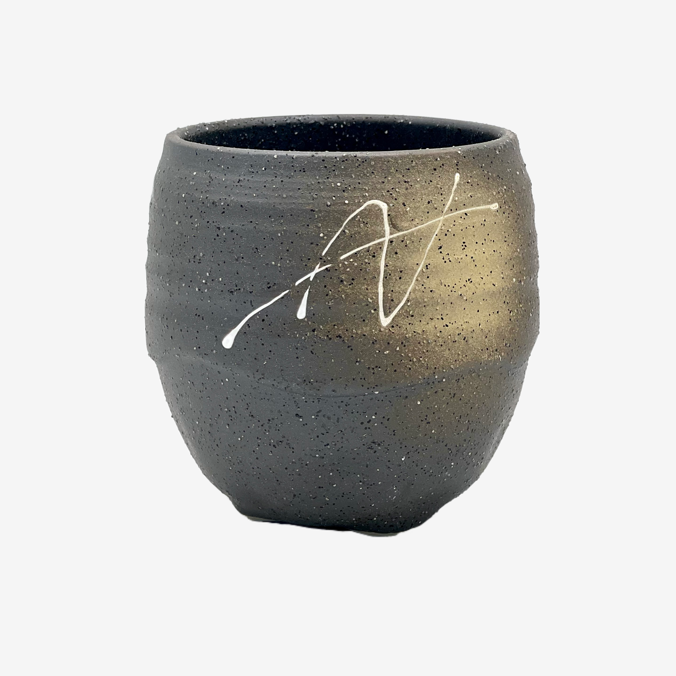 Ishin Iga Black Yunomi - Japanese Teacup Teaware Inoue Tea