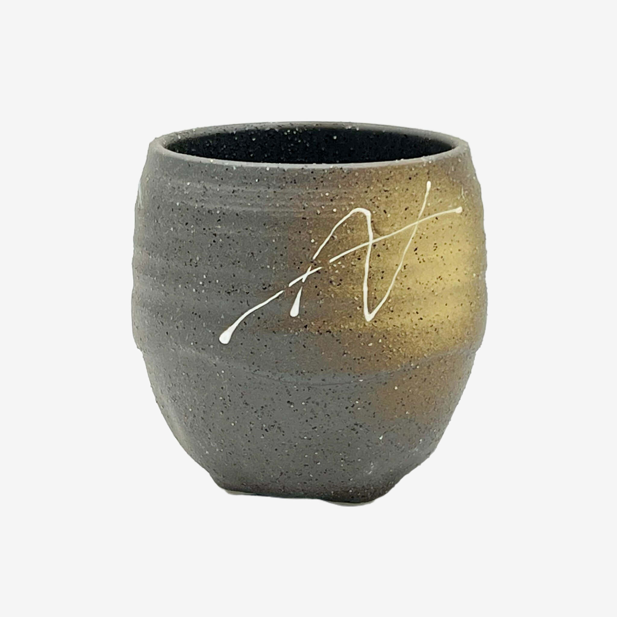 Ishin Iga Black Yunomi - Japanese Teacup Teaware Inoue Tea