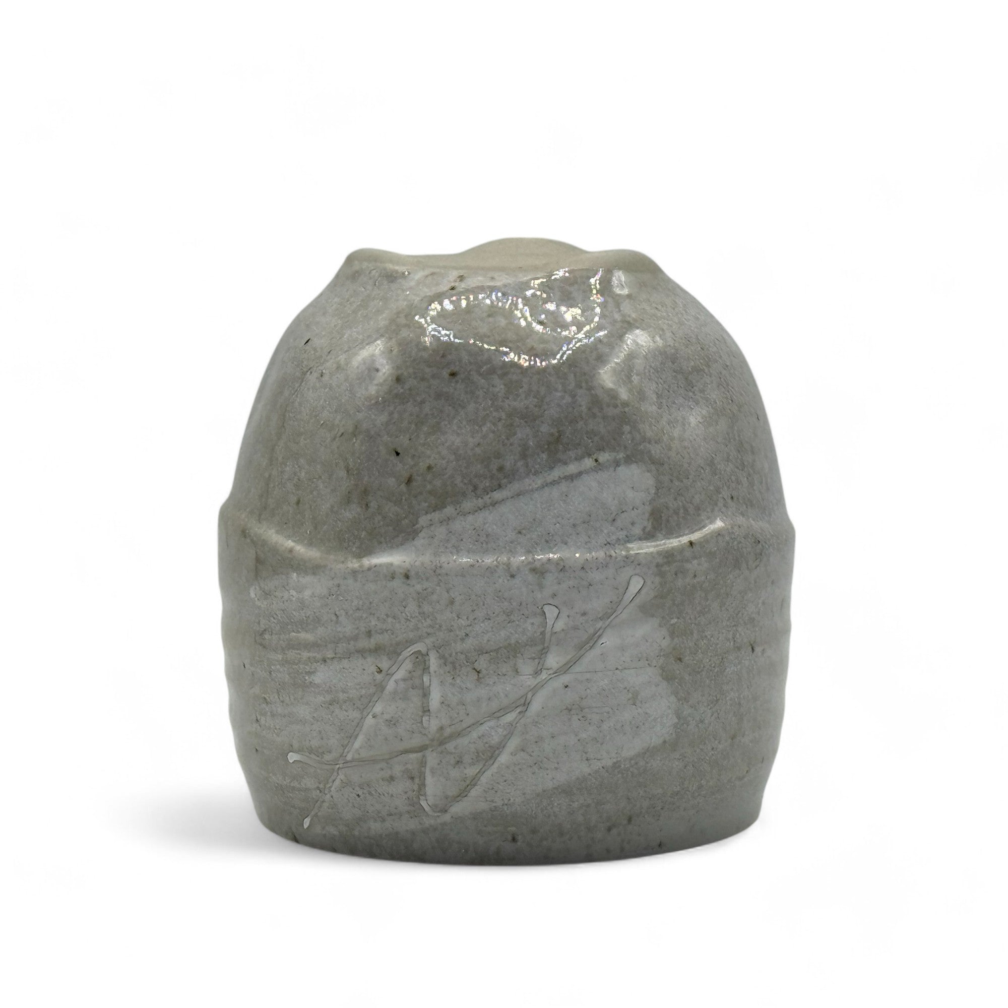 Ishin Mountain Gray Mino-yaki Yunomi - Japanese Teacup