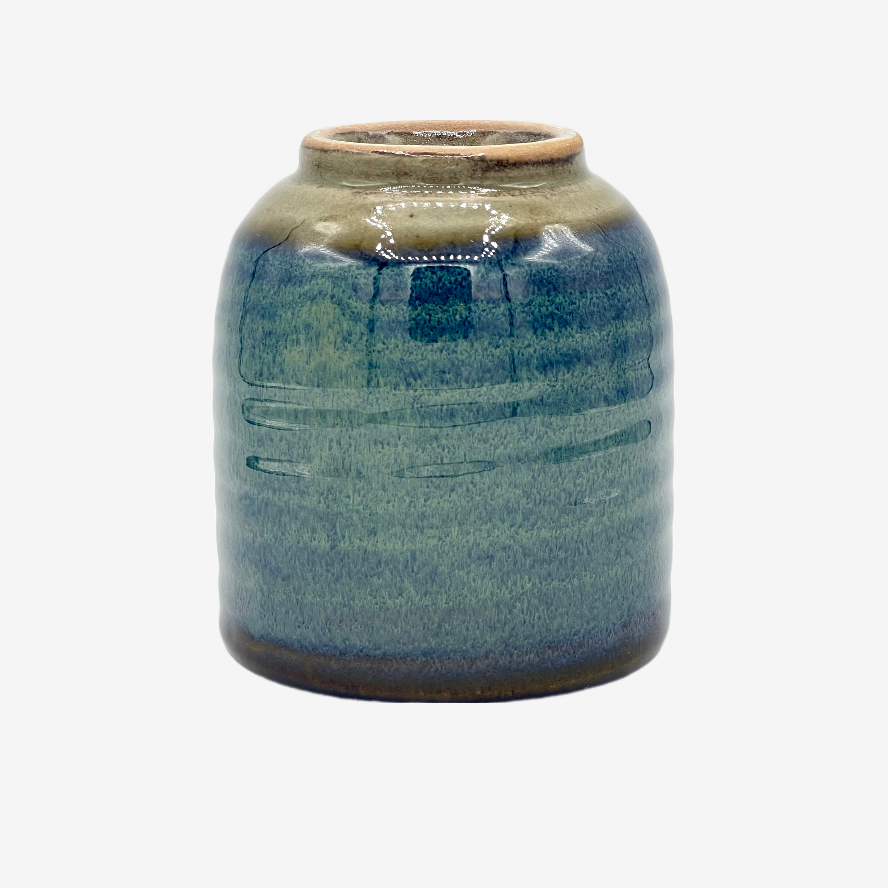 Ash Oribe Blue Yunomi - Japanese Teacup Teaware Inoue Tea