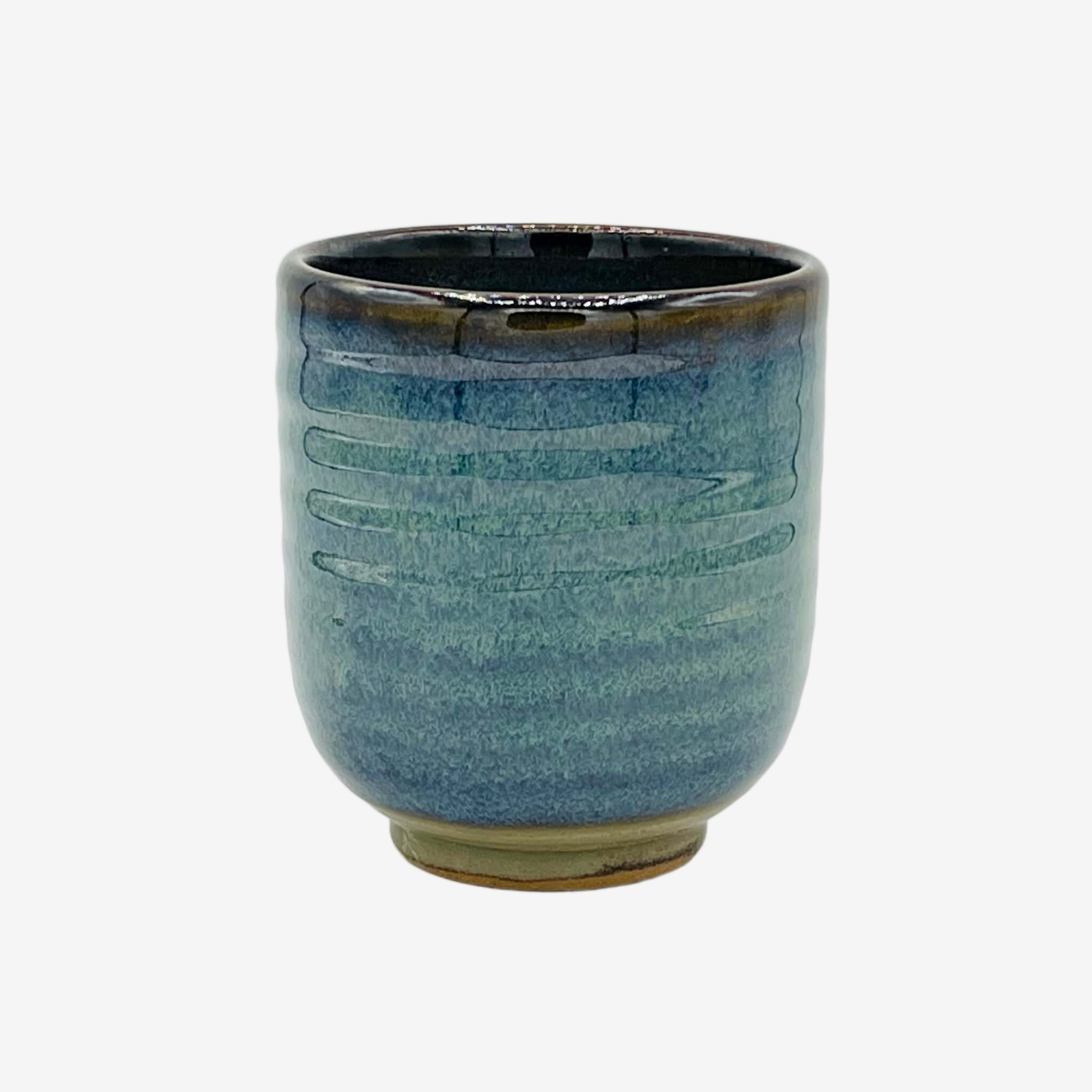 Ash Oribe Blue Yunomi - Japanese Teacup Teaware Inoue Tea