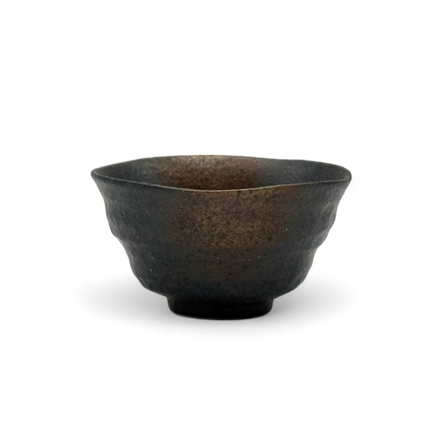 Rokubei Black Bizen-yaki Yunomi - Japanese Sencha Teacup