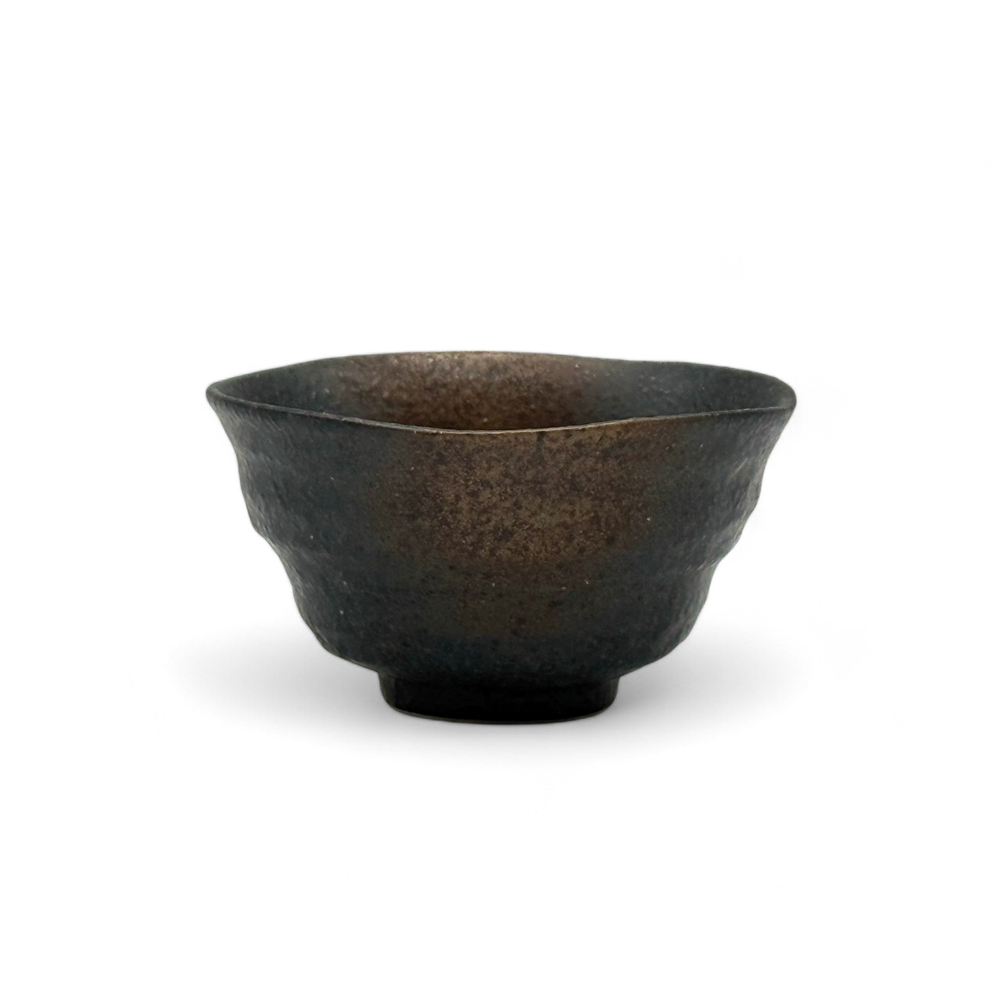 Rokubei Black Bizen-yaki Yunomi - Japanese Sencha Teacup