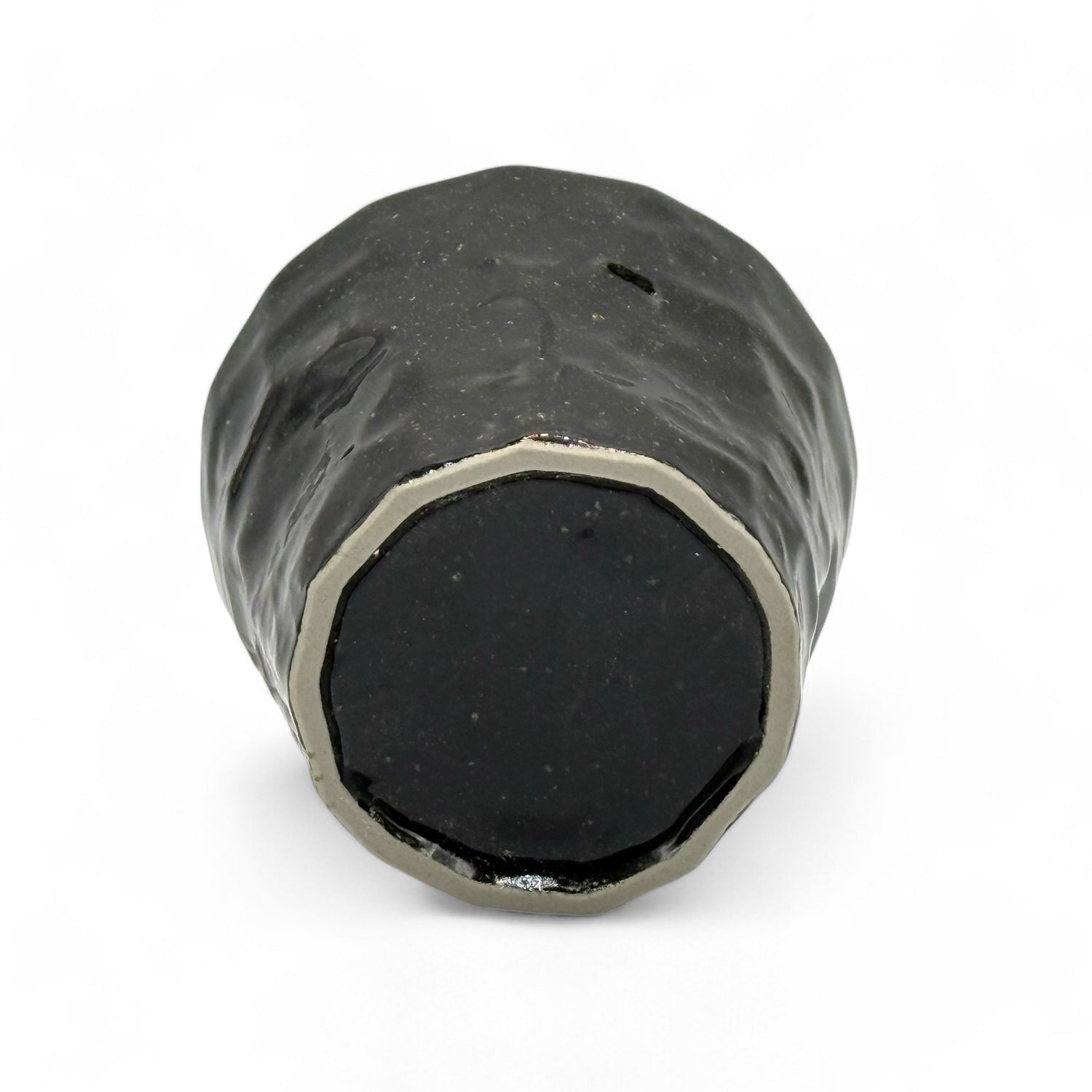 Kuro Rock Black Mino-yaki Yunomi - Japanese Teacup