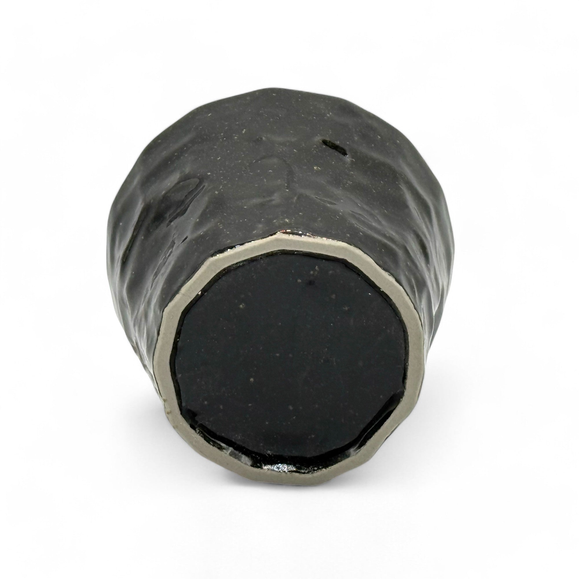 Kuro Rock Black Mino-yaki Yunomi - Japanese Teacup