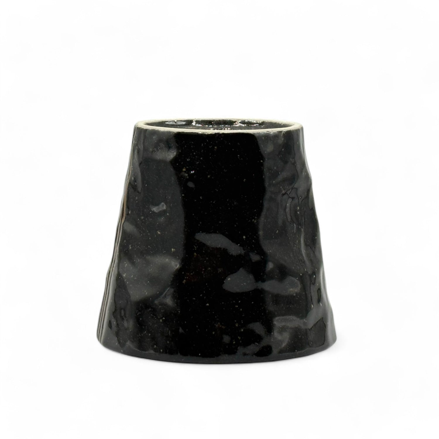 Kuro Rock Black Mino-yaki Yunomi - Japanese Teacup