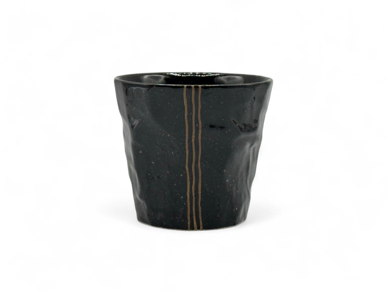 Kuro Rock Black Mino-yaki Yunomi - Japanese Teacup