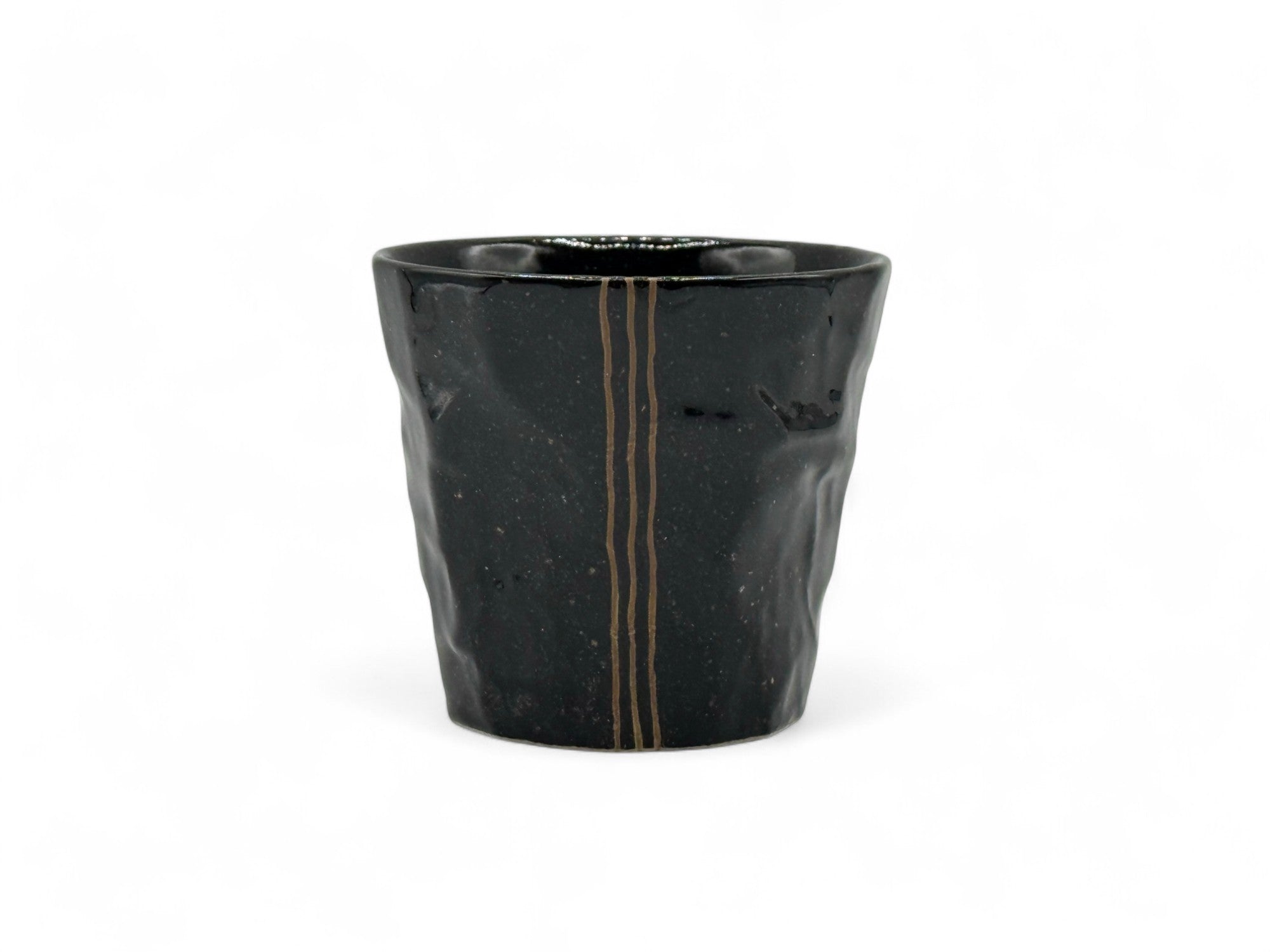 Kuro Rock Black Mino-yaki Yunomi - Japanese Teacup