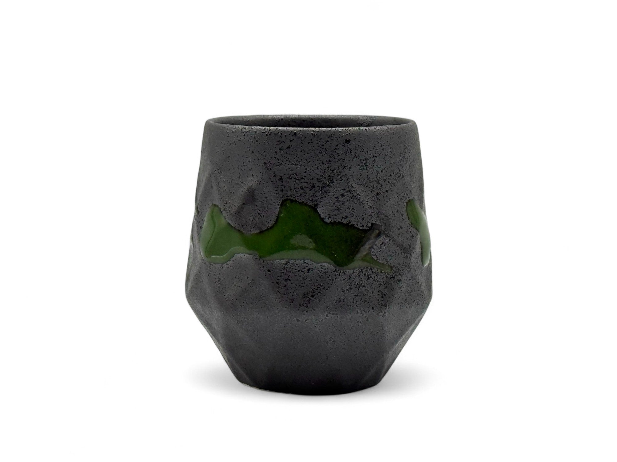 Kurobuki Ryusui Grey Green Mino-yaki Yunomi - Japanese Teacup