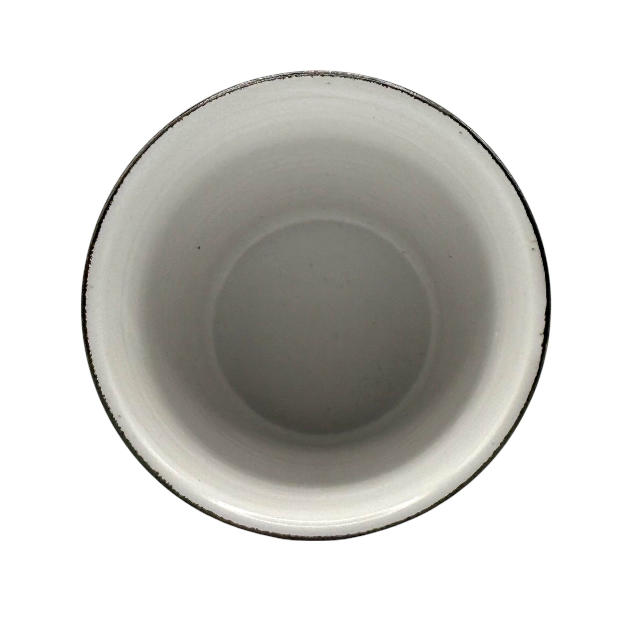 Shinogi Rust White Wide Mino-yaki Yunomi - Japanese Teacup