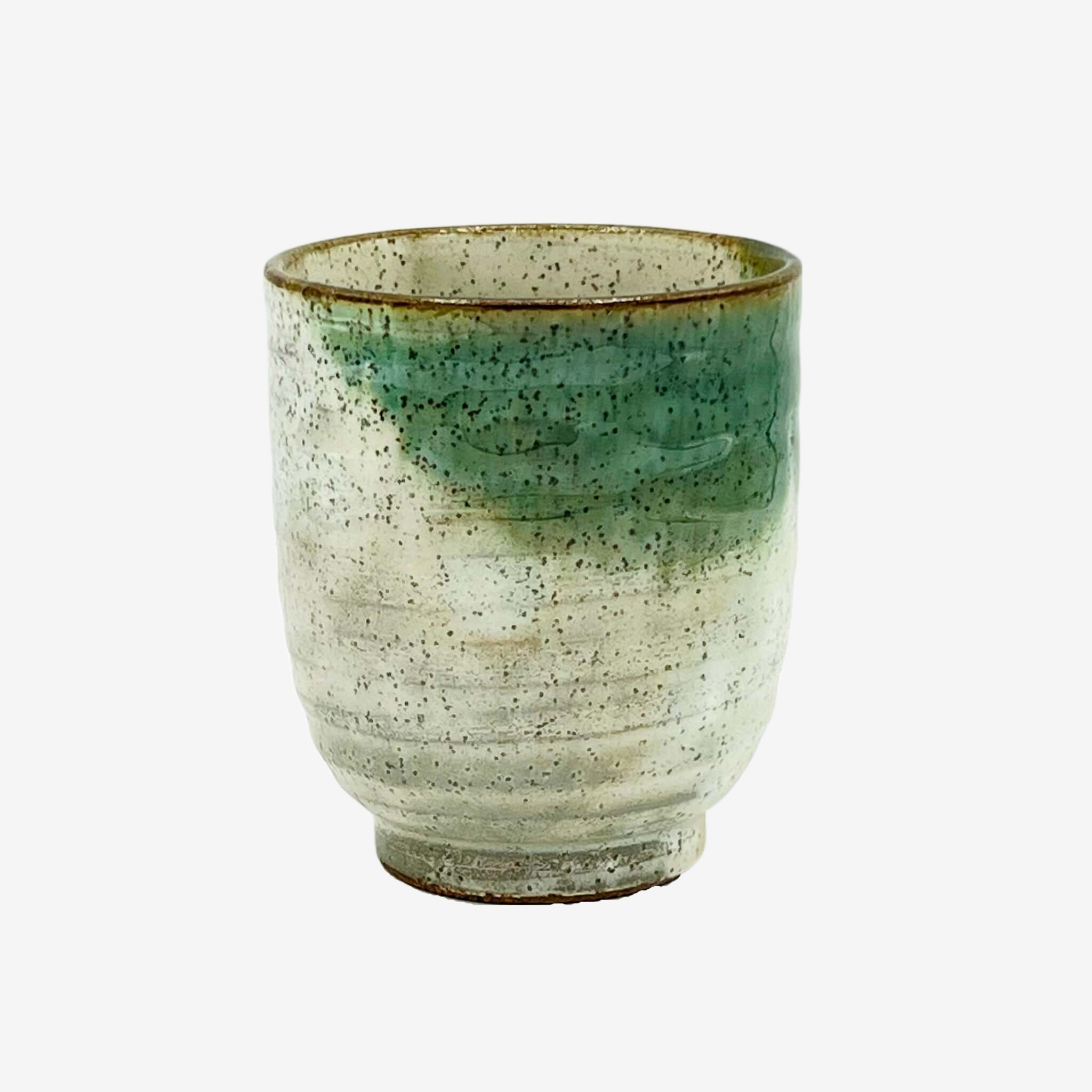 Kairagi Obe Green Yunomi - Japanese Teacup Teaware Inoue Tea