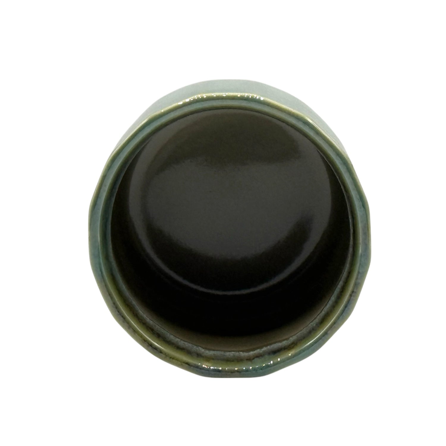 Ao Nagashi Green Mino-yaki Yunomi - Japanese Teacup